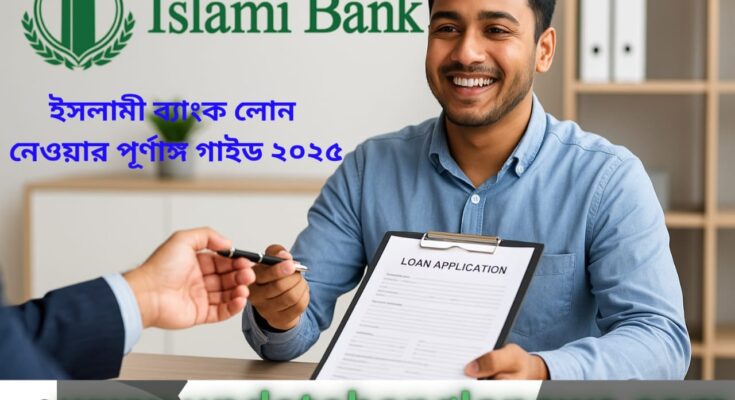 একজন তরুণ ইসলামী ব্যাংকের অফিসে বসে লোনের আবেদন করছে